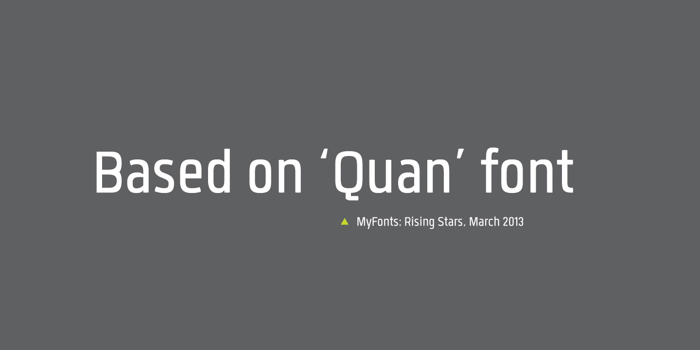Ejemplo de fuente Quan Slim Semi Light Italic